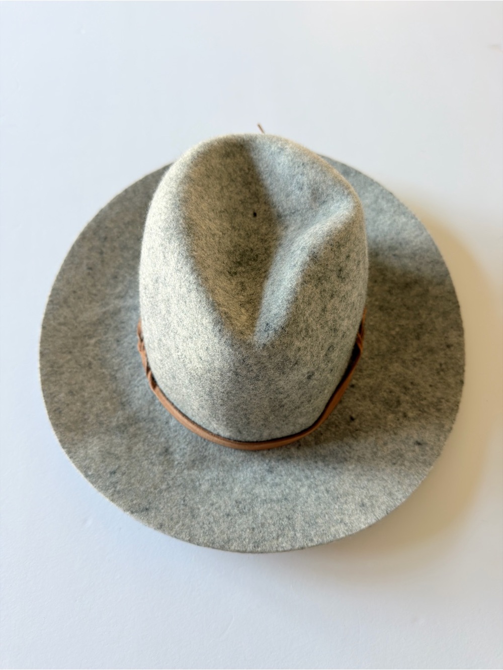 Merona Gray Felt Hat with Brown Trim